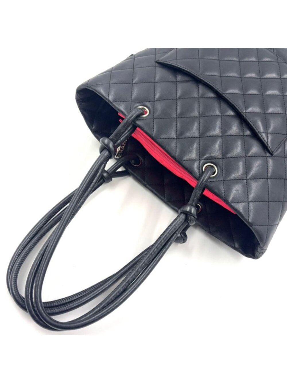 Chanel Cambon Line Leather Enamel Black Tote Silver - Picture 6 of 15